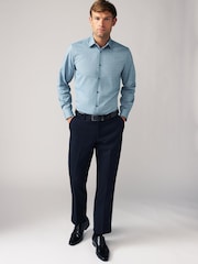 Nordic Blue Regular Fit Trimmed Easy Care Single Cuff Oxford Shirt - Image 3 of 8