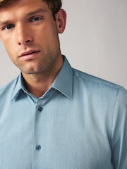 Nordic Blue Regular Fit Trimmed Easy Care Single Cuff Oxford Shirt - Image 4 of 8