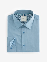 Nordic Blue Regular Fit Trimmed Easy Care Single Cuff Oxford Shirt - Image 6 of 8