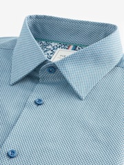 Nordic Blue Regular Fit Trimmed Easy Care Single Cuff Oxford Shirt - Image 7 of 8