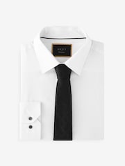 White/Black Diamond Jacqaurd Slim Fit Occasion Shirt And Tie Pack - Image 2 of 4