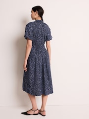 Blue Puff Sleeve Midi Dress - Image 4 of 7