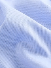 Blue Slim Fit Textured Long Sleeve Single Cuff 100% Cotton Shirt' - Image 4 of 8