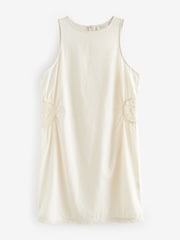Ecru Broderie Summer Dress with Linen - Image 3 of 3