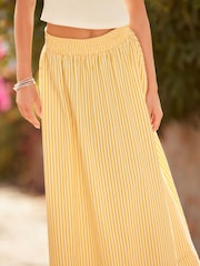 Yellow Textured Stripe Midi Skirt - Image 4 of 4