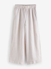 Natural Premium 100% Linen Wide Leg Trousers - Image 6 of 7