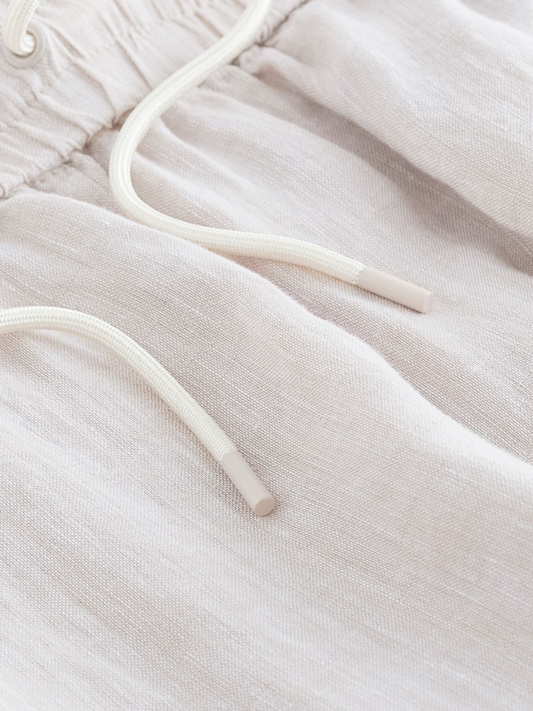Natural Premium 100% Linen Wide Leg Trousers - Image 7 of 7