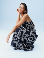 Blue Embroidered Maxi Skirt - Image 1 of 7