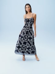 Blue Embroidered Maxi Skirt - Image 2 of 7