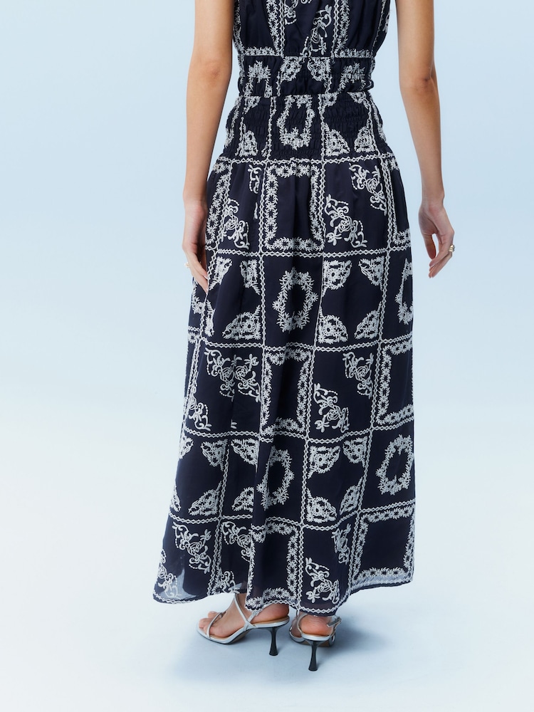 Blue Embroidered Maxi Skirt - Image 3 of 7