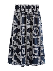 Blue Embroidered Maxi Skirt - Image 6 of 7