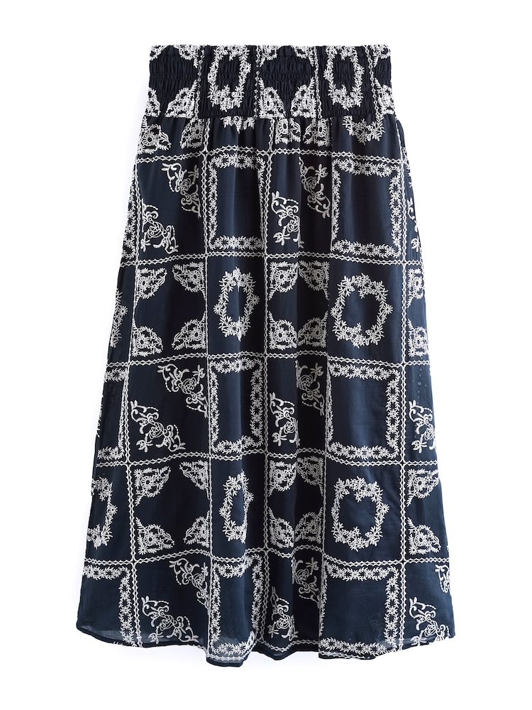 Blue Embroidered Maxi Skirt - Image 6 of 7