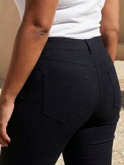 Roman Black Curve Cropped Stretch Denim Leggings - Image 4 of 4