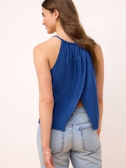Blue Linen Blend Cami Top - Image 3 of 7