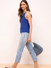 Blue Linen Blend Cami Top - Image 5 of 7