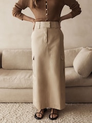 Stone Utility Midi 100% Cotton Skirt - Image 3 of 5