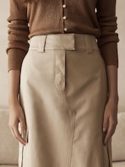 Stone Utility Midi 100% Cotton Skirt - Image 5 of 5