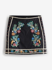 Navy Cotton Embroidered 100% Cotton Mini Skirt - Image 5 of 6