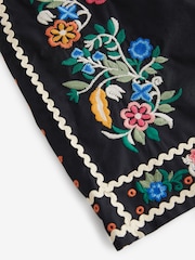 Navy Cotton Embroidered 100% Cotton Mini Skirt - Image 6 of 6