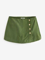 Khaki Green Linen Blend Skort - Image 6 of 8