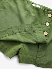 Khaki Green Linen Blend Skort - Image 7 of 8