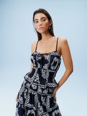 Navy Embroidered Cami Top - Image 1 of 6