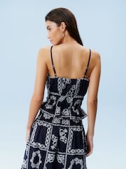 Navy Embroidered Cami Top - Image 3 of 6