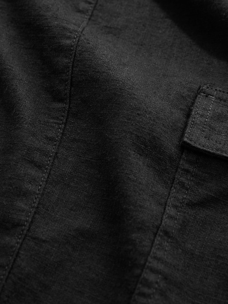 Black Utility Playsuit with Linen - Image 6 of 6