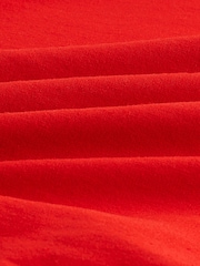 Red Square Neck Shift Mini Dress With Linen - Image 5 of 5
