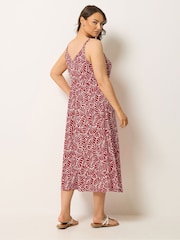 Yours Curve Red Textured Keyhole Dress - Image 2 of 5