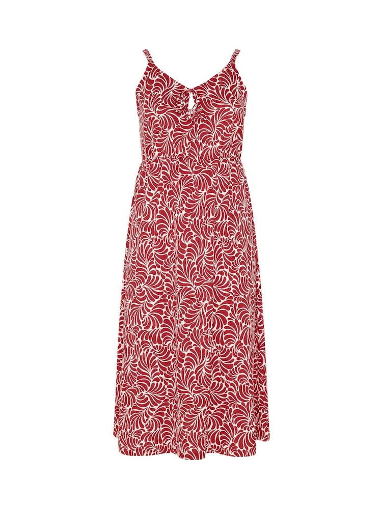 Yours Curve Red Textured Keyhole Dress - Image 5 of 5 Yours Curve Red Textured Keyhole Dress - Image 5 of 5