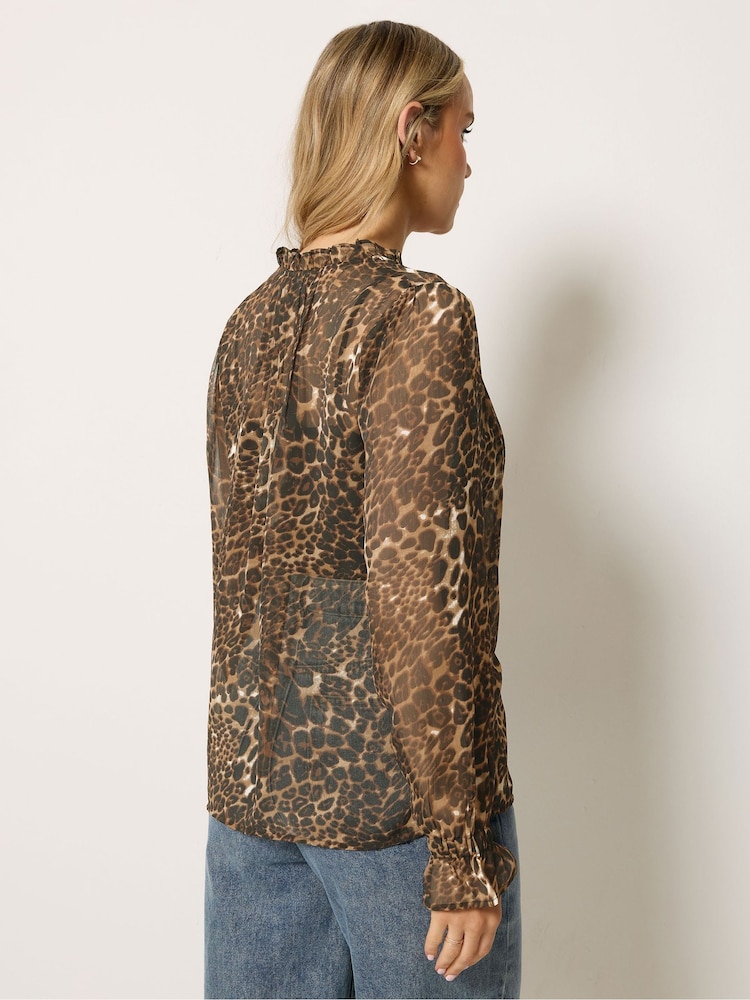 Long Tall Sally Natural Floral Georgette Blouse - Image 2 of 5 Long Tall Sally Natural Floral Georgette Blouse - Image 2 of 5