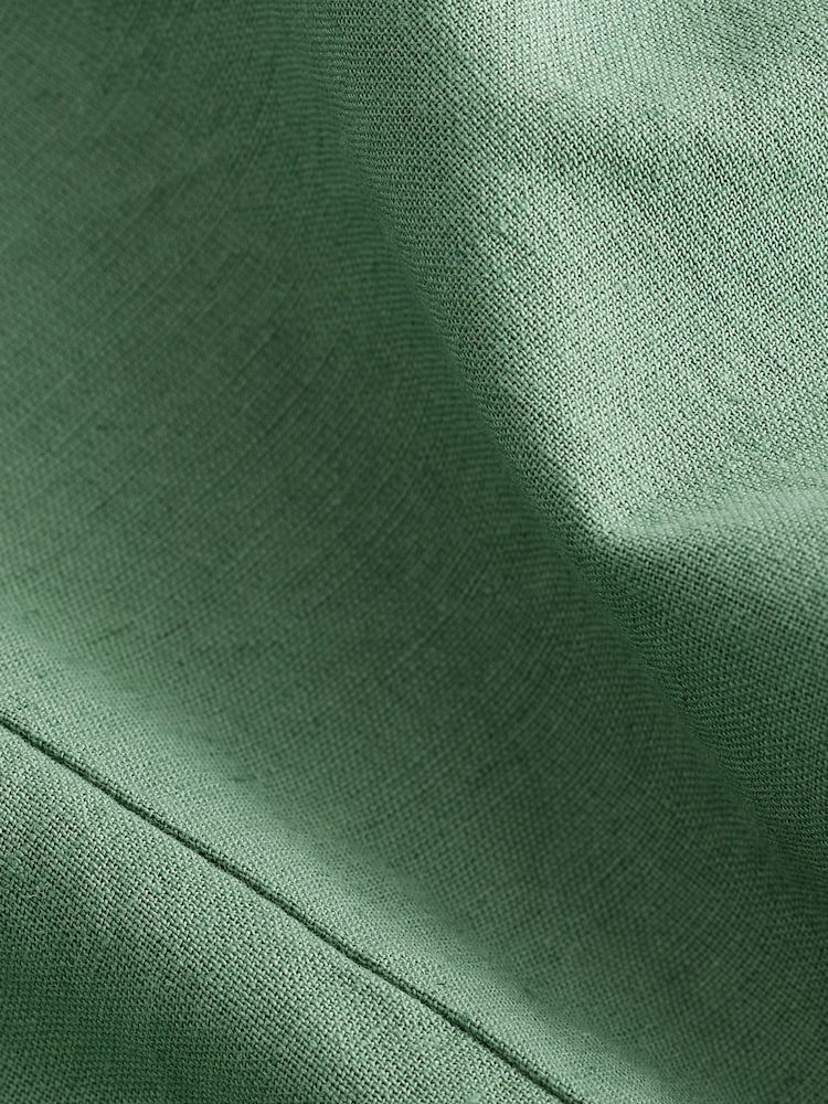 Khaki Green Broderie Summer Dress with Linen - Image 5 of 5