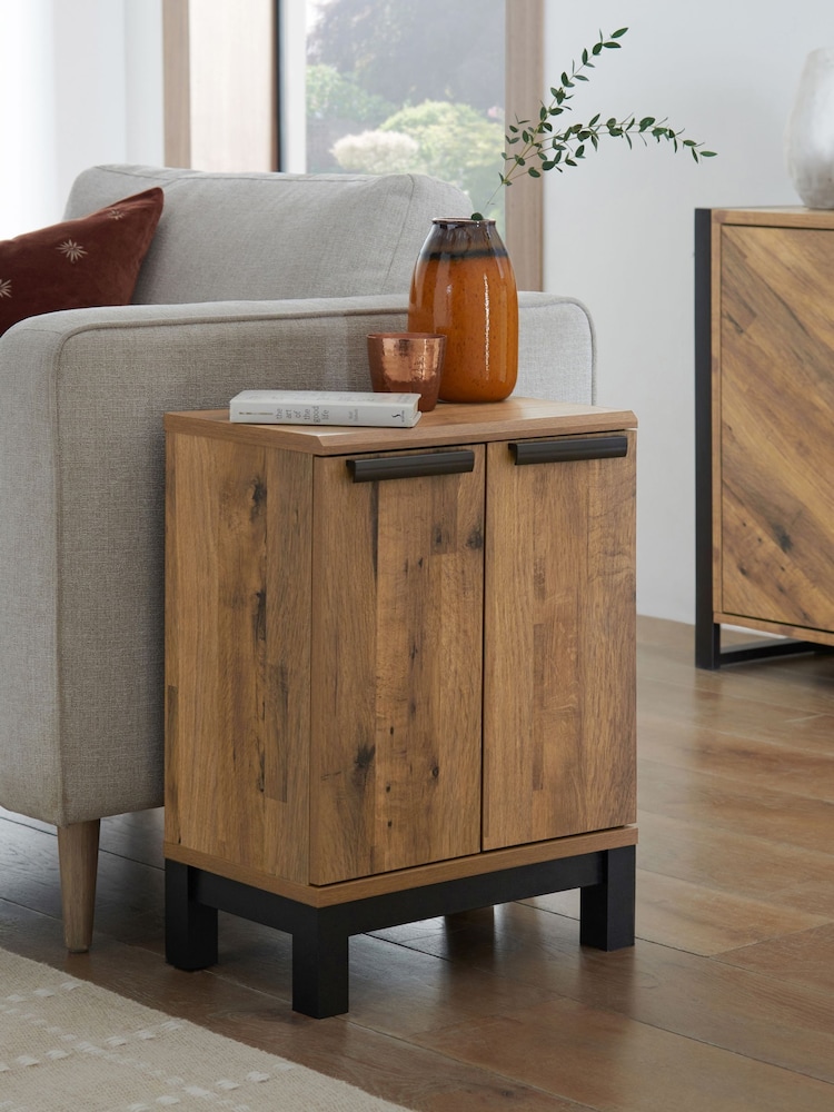 Dark Bronx Oak Effect Side Table - Image 1 of 9