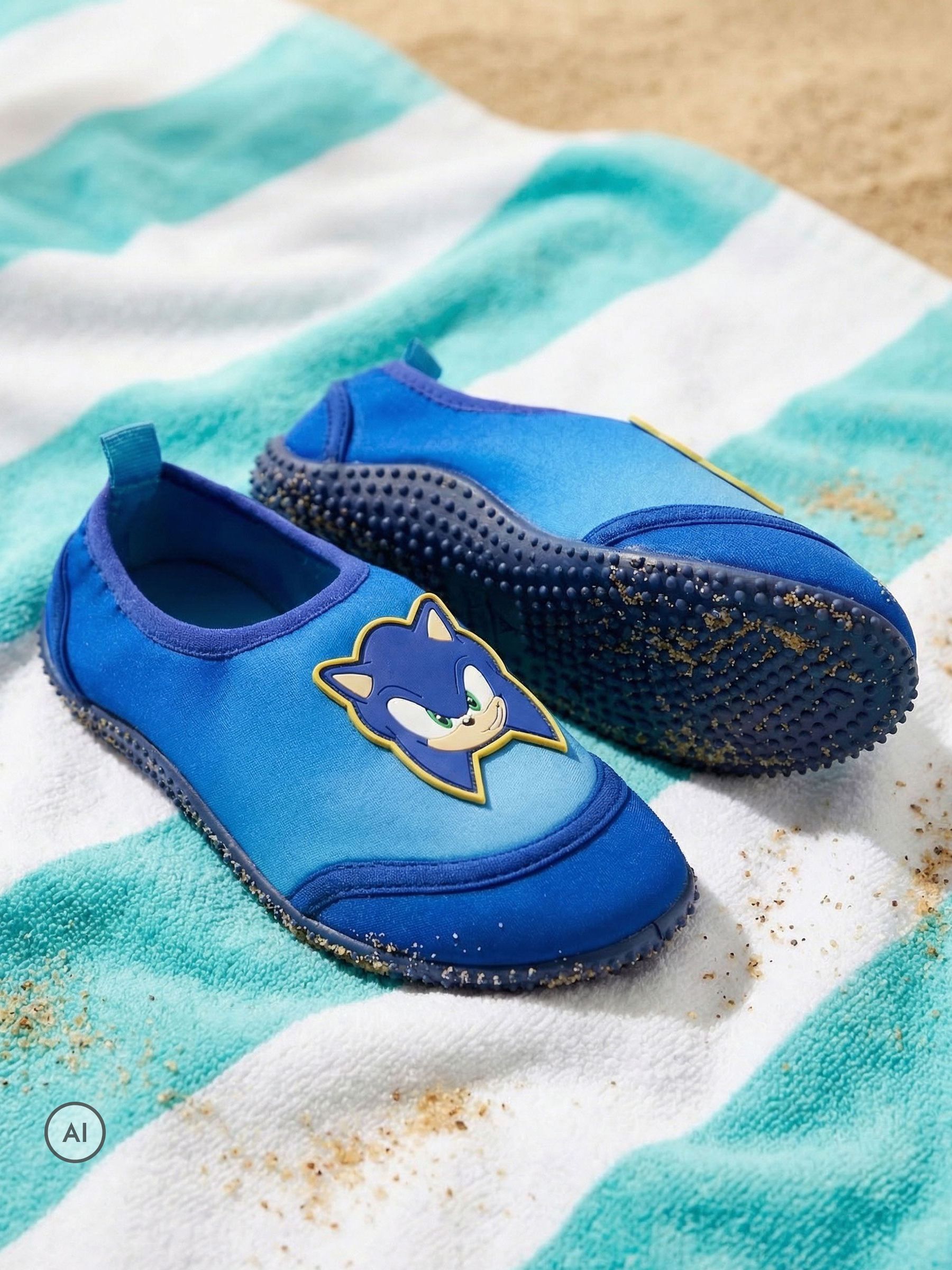 Sonic The Hedgehog (2 Uk Child) Aqua Shoes (Boys Blue) - Image 2