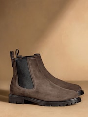 Russell & Bromley Brown Nubuck Hudson Chelsea Boots - Image 1 of 7