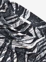 Mono Zebra Print Short Sleeve Cowl Neck Top - Image 6 of 7