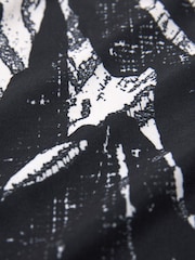 Mono Zebra Print Short Sleeve Cowl Neck Top - Image 7 of 7