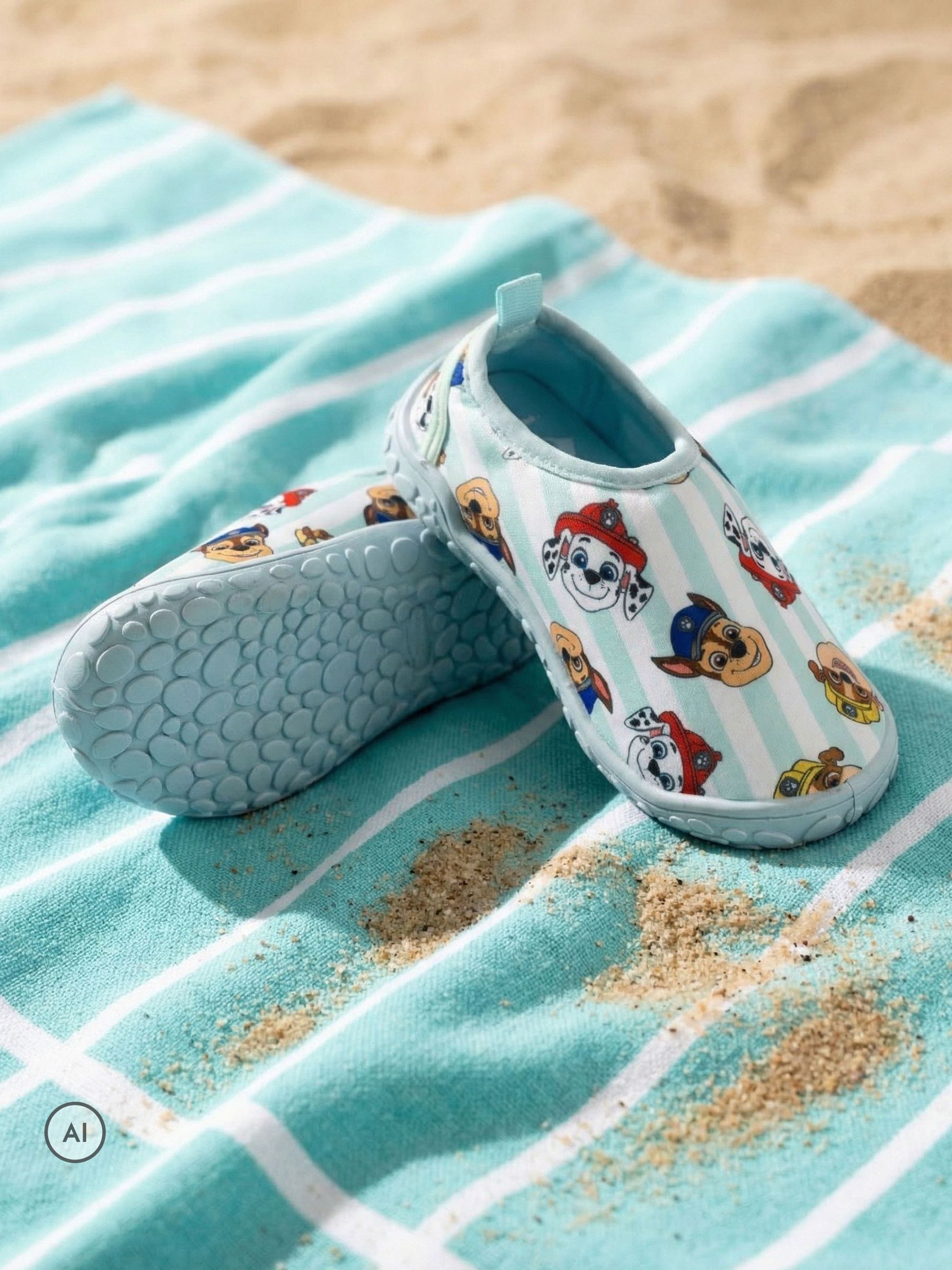 Paw Patrol Boys Light Blue Kids Blue Aqua Slip-On Swim Shoes - Image 3