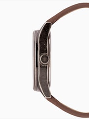 Limit Brown Limit Classic 43mm Mens Round Silver Analogue Watch with Brown Strap - Image 2 of 4