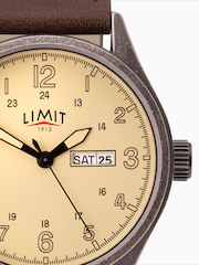 Limit Brown Limit Classic 43mm Mens Round Silver Analogue Watch with Brown Strap - Image 3 of 4