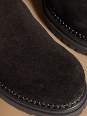 Чорна замша - Russell & Bromley Elmley Shearling Midi Boots - Image 4 of 7