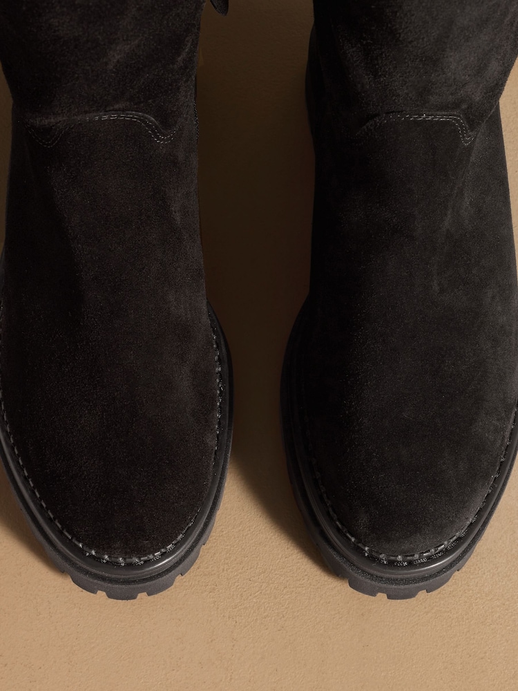 Чорна замша - Russell & Bromley Elmley Shearling Midi Boots - Image 7 of 7
