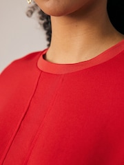 Red Short Sleeve Crew Neck Top - Image 3 of 6