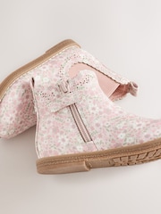 Pale Pink Floral Standard Fit (F) Chelsea Ankle Boots - Image 5 of 5