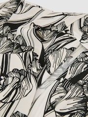 Reiss Black/White Kennedy Floral-Print Tie-Neck Blouse - Image 6 of 6