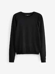 Black Crew Neck Long Sleeve Jumper - Image 3 of 5
