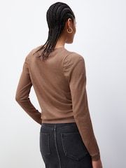 Camel Brown Crew Neck Long Sleeve Jumper - Image 3 of 6