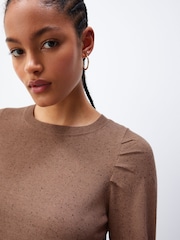Camel Brown Crew Neck Long Sleeve Jumper - Image 4 of 6