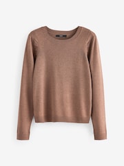 Camel Brown Crew Neck Long Sleeve Jumper - Image 5 of 6